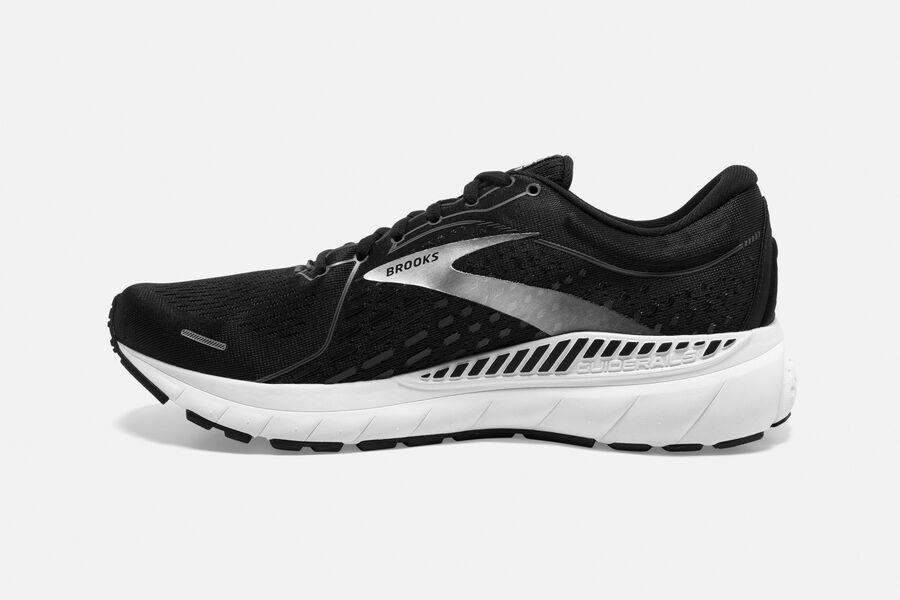 Brooks Running Shoes Mens Black/White - Adrenaline GTS 21 Road - 2045-LXTKN